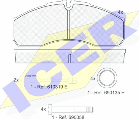 Icer 141499 - Brake Pad Set, disc brake autospares.lv