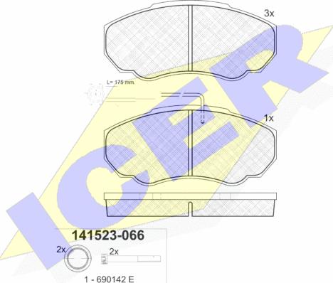 Icer 141523 - Brake Pad Set, disc brake autospares.lv