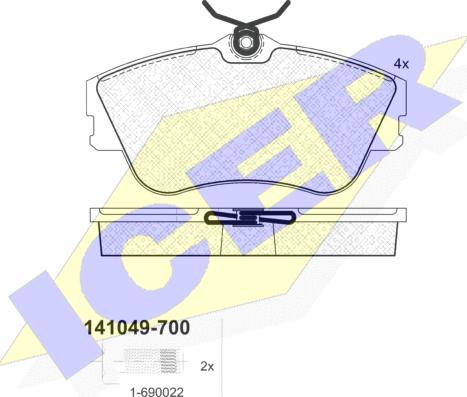 Icer 141049-700 - Brake Pad Set, disc brake autospares.lv