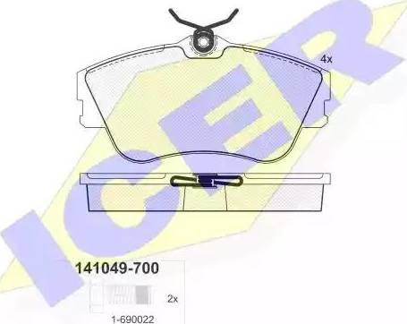 Icer 141049 - Brake Pad Set, disc brake autospares.lv