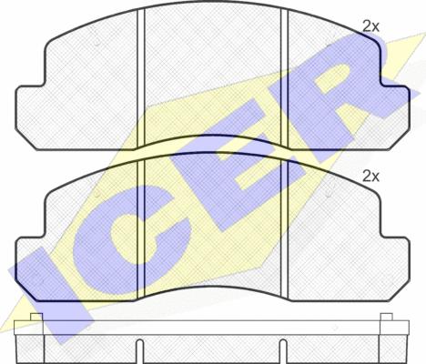 Icer 141044 - Brake Pad Set, disc brake autospares.lv