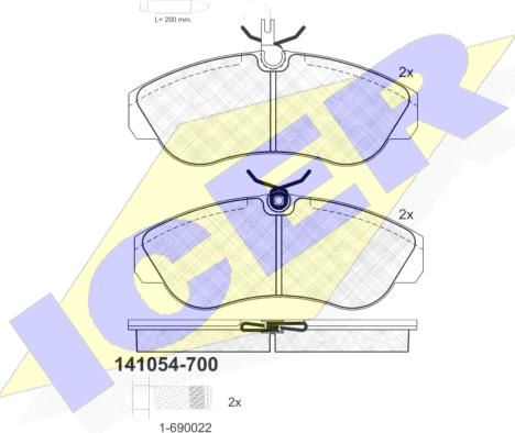 Icer 141054-700 - Brake Pad Set, disc brake autospares.lv