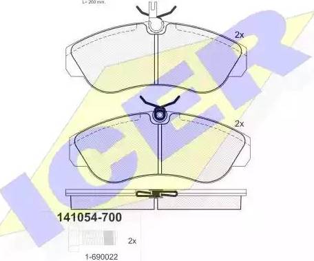 Icer 141054 - Brake Pad Set, disc brake autospares.lv