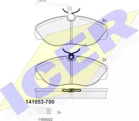 Icer 141053 - Brake Pad Set, disc brake autospares.lv