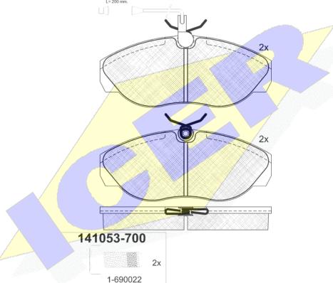 Icer 141053-700 - Brake Pad Set, disc brake autospares.lv