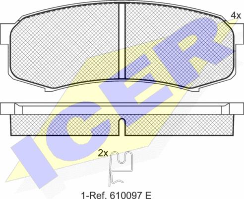 Icer 141027 - Brake Pad Set, disc brake autospares.lv