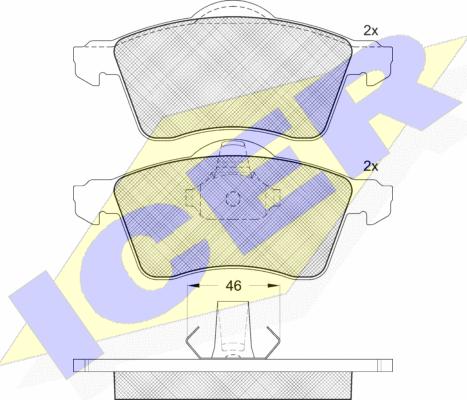 Icer 141166 - Brake Pad Set, disc brake autospares.lv