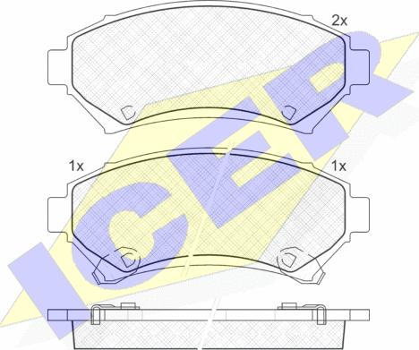 Icer 141182 - Brake Pad Set, disc brake autospares.lv