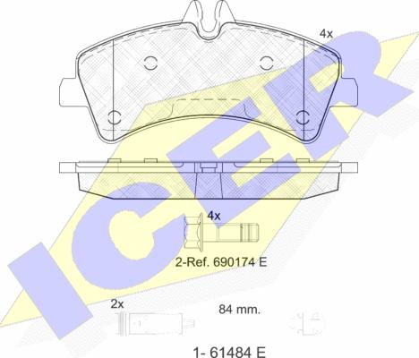 Icer 141849-203 - Brake Pad Set, disc brake autospares.lv