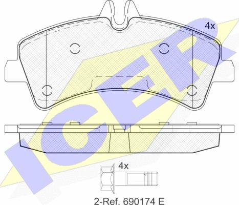 Icer 141849 - Brake Pad Set, disc brake autospares.lv