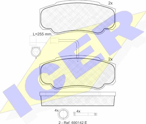 Icer 141847 - Brake Pad Set, disc brake autospares.lv