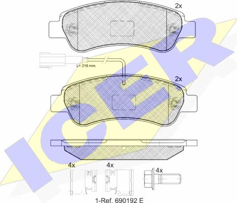 Icer 141804-203 - Brake Pad Set, disc brake autospares.lv