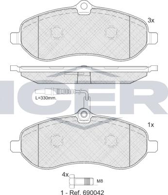 Icer 141802LM - Brake Pad Set, disc brake autospares.lv