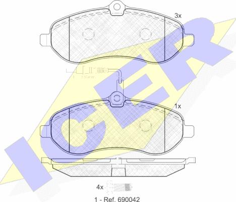 Icer 141802 - Brake Pad Set, disc brake autospares.lv