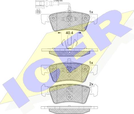 Icer 141816-203 - Brake Pad Set, disc brake autospares.lv