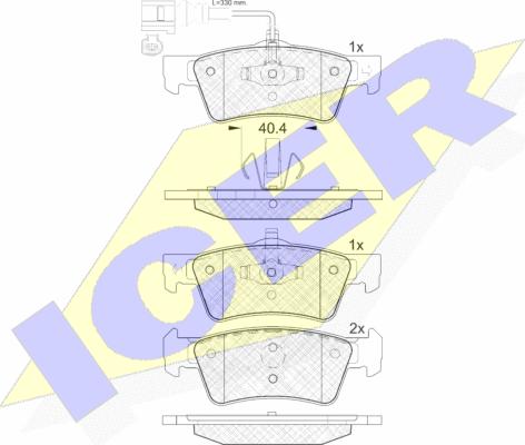 Icer 141816 - Brake Pad Set, disc brake autospares.lv