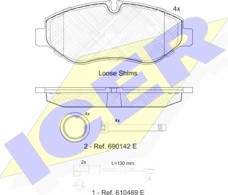 Icer 141832-203 - Brake Pad Set, disc brake autospares.lv