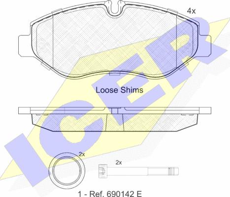 Icer 141832 - Brake Pad Set, disc brake autospares.lv