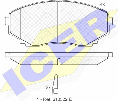 Icer 141345 - Brake Pad Set, disc brake autospares.lv