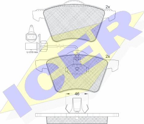 Icer 141350 - Brake Pad Set, disc brake autospares.lv