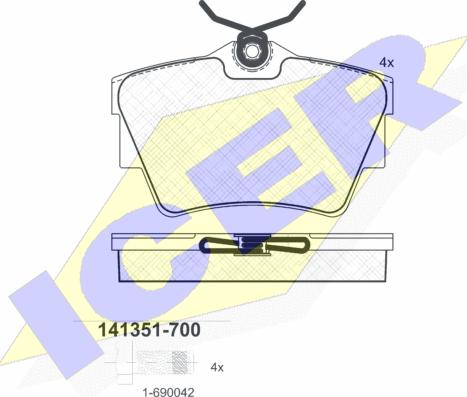 Icer 141351-700 - Brake Pad Set, disc brake autospares.lv