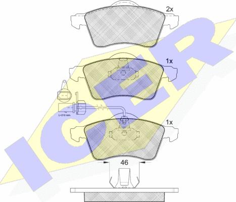 Icer 141320 - Brake Pad Set, disc brake autospares.lv