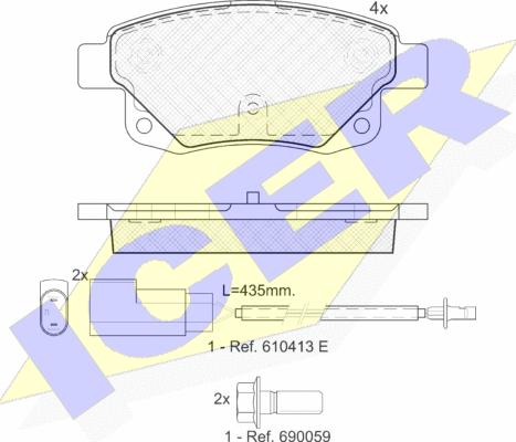 Icer 141794 - Brake Pad Set, disc brake autospares.lv