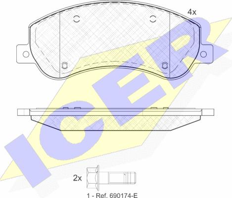 Icer 141793-204 - Brake Pad Set, disc brake autospares.lv