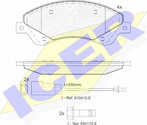 Icer 141792 - Brake Pad Set, disc brake autospares.lv