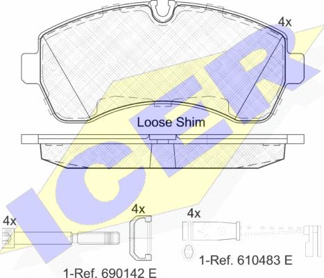 Icer 141785-203 - Brake Pad Set, disc brake autospares.lv