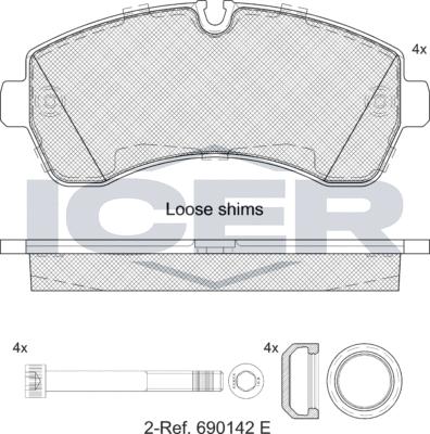 Icer 141785LM - Brake Pad Set, disc brake autospares.lv