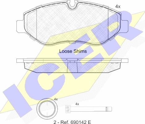 Icer 141786 - Brake Pad Set, disc brake autospares.lv