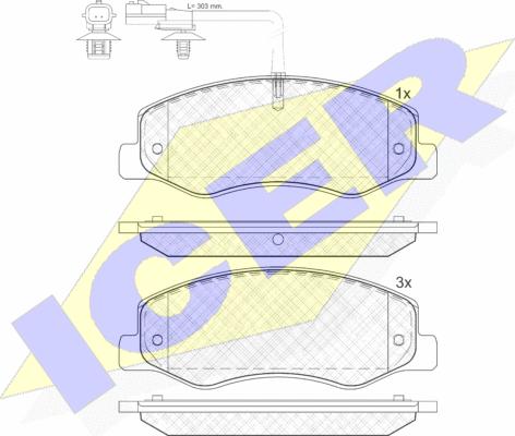 Icer 142000 - Brake Pad Set, disc brake autospares.lv