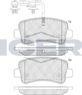 Icer 142001LM - Brake Pad Set, disc brake autospares.lv