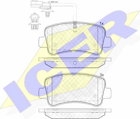 Icer 142001 - Brake Pad Set, disc brake autospares.lv