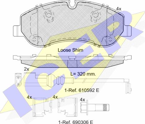 Icer 142119 - Brake Pad Set, disc brake autospares.lv