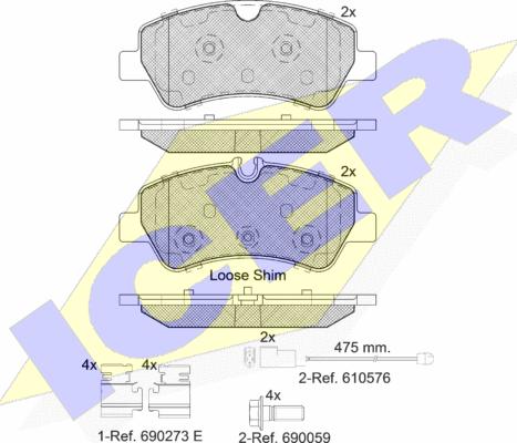 Icer 142116-203 - Brake Pad Set, disc brake autospares.lv