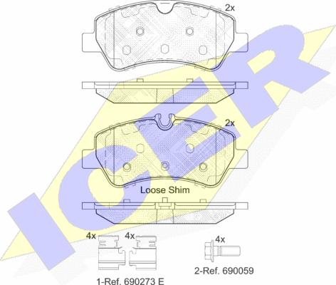 Icer 142116 - Brake Pad Set, disc brake autospares.lv