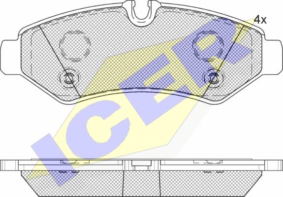 Icer 142350 - Brake Pad Set, disc brake autospares.lv