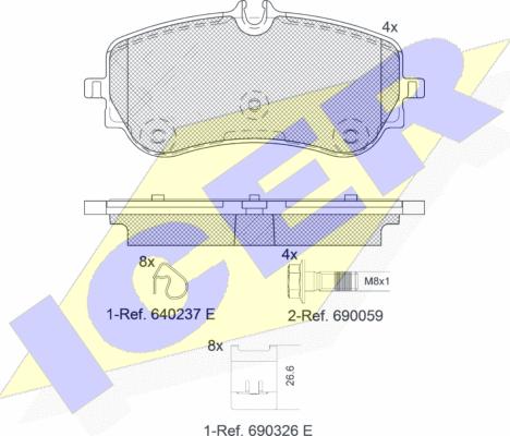 Icer 142301 - Brake Pad Set, disc brake autospares.lv