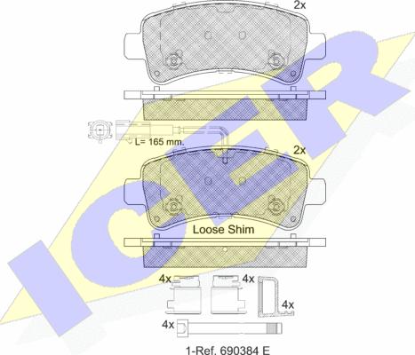 Icer 142240 - Brake Pad Set, disc brake autospares.lv