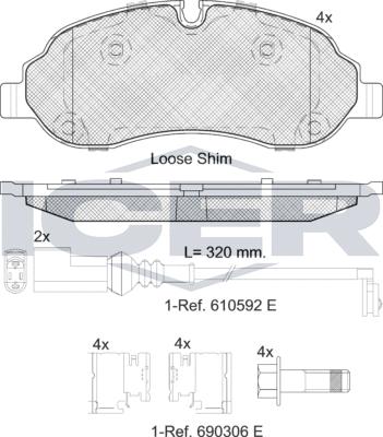 Icer 142217LM - Brake Pad Set, disc brake autospares.lv