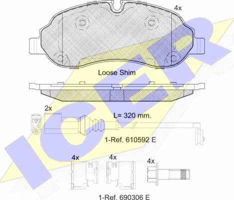 Icer 142217 - Brake Pad Set, disc brake autospares.lv