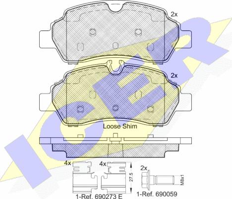 Icer 142224 - Brake Pad Set, disc brake autospares.lv