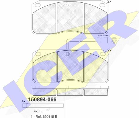 Icer 150894 - Brake Pad Set, disc brake autospares.lv