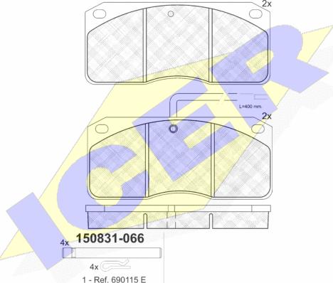 Icer 150831 - Brake Pad Set, disc brake autospares.lv