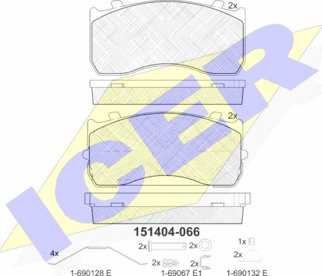 Icer 151404 - Brake Pad Set, disc brake autospares.lv
