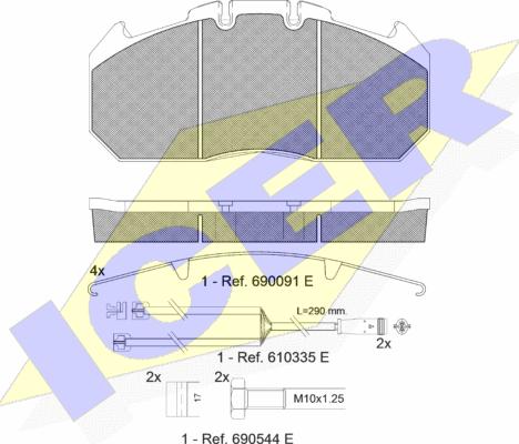 Icer 151405-120 - Brake Pad Set, disc brake autospares.lv