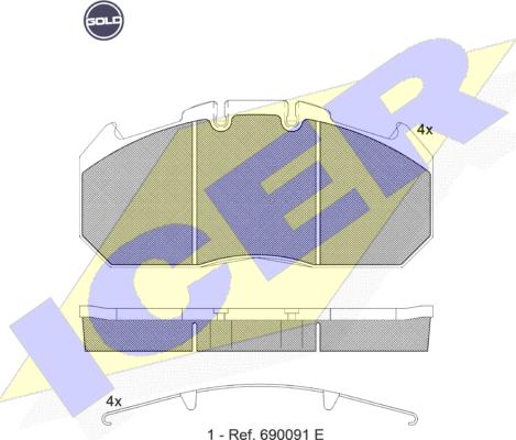 Icer 151405 G - Brake Pad Set, disc brake autospares.lv