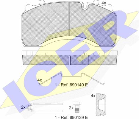 Icer 151430-066 - Brake Pad Set, disc brake autospares.lv